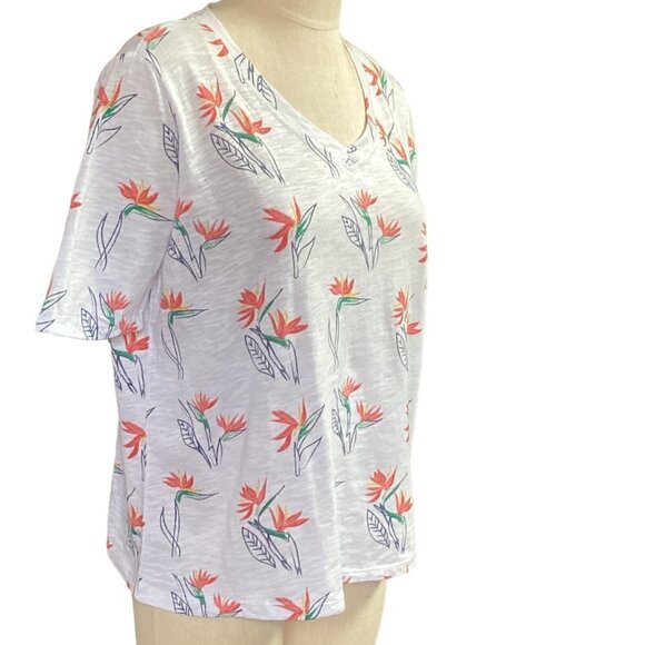 Fresh Produce Bird of Paradise Novelty Print Tee V-Neck Short Sleeve Sz M #159E - Picture 2 of 9